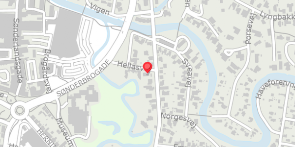 Trafikstøjkort på Hellasvej 1, 7500 Holstebro
