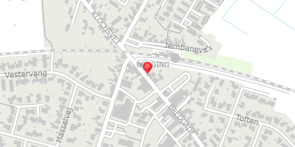 Trafikstøjkort på Bredgade 3, 7441 Bording