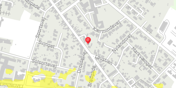 Trafikstøjkort på Bredgade 67, 7441 Bording