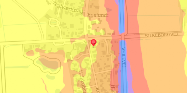 Trafikstøjkort på Silkeborgvej 2, 7442 Engesvang