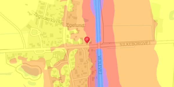 Trafikstøjkort på Silkeborgvej 9, . , 7442 Engesvang