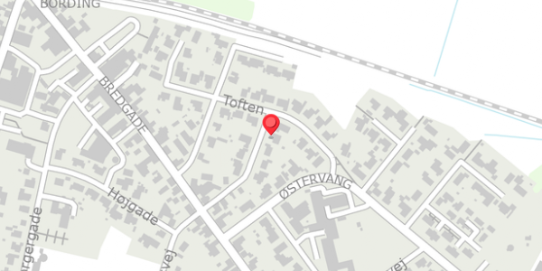 Trafikstøjkort på Toften 34, 7441 Bording
