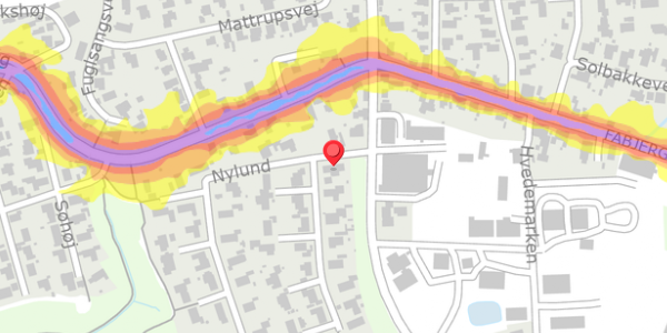 Trafikstøjkort på Nylund 1, 7620 Lemvig