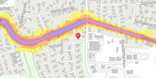 Trafikstøjkort på Nylund 2A, 7620 Lemvig