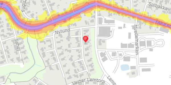 Trafikstøjkort på Nylund 5, 7620 Lemvig