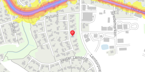 Trafikstøjkort på Nylund 9, 7620 Lemvig