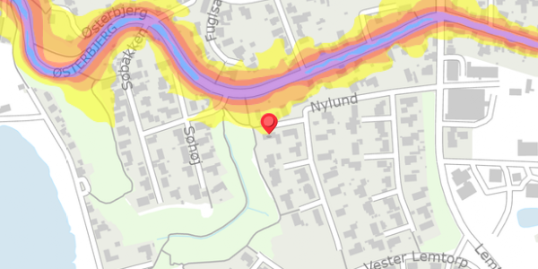Trafikstøjkort på Nylund 12, 7620 Lemvig