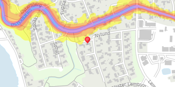 Trafikstøjkort på Nylund 14, 7620 Lemvig