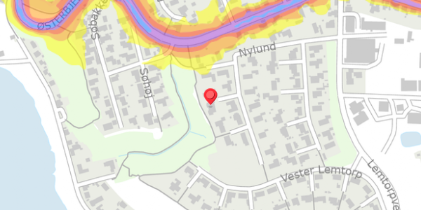 Trafikstøjkort på Nylund 20, 7620 Lemvig