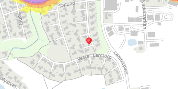 Trafikstøjkort på Nylund 23, 7620 Lemvig
