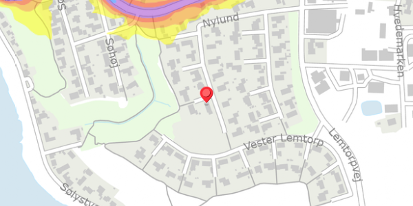 Trafikstøjkort på Nylund 30, 7620 Lemvig