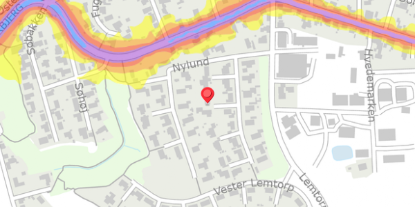Trafikstøjkort på Nylund 37, 7620 Lemvig