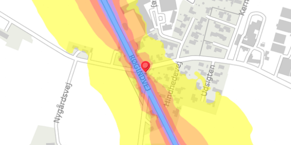 Trafikstøjkort på Adelvej 2A, . , 6940 Lem St