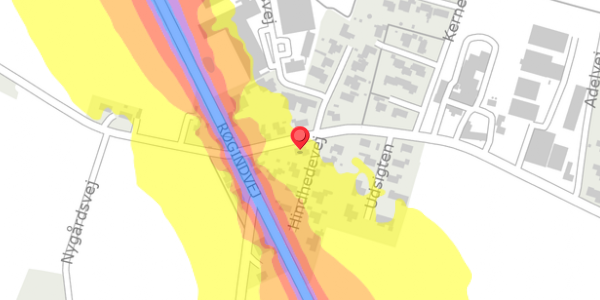 Trafikstøjkort på Adelvej 4A, . , 6940 Lem St