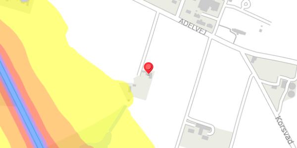 Trafikstøjkort på Adelvej 6, . , 6940 Lem St