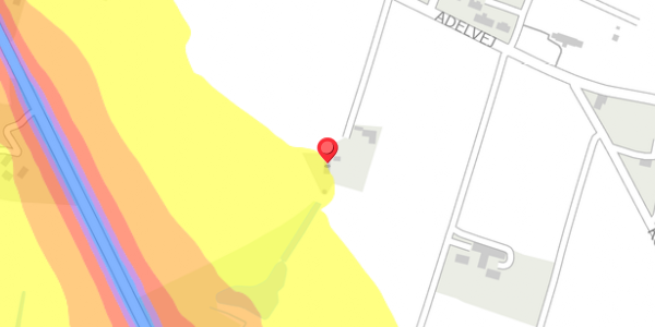 Trafikstøjkort på Adelvej 8, . , 6940 Lem St