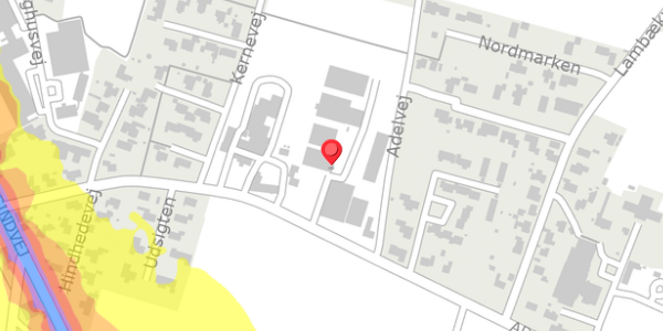 Trafikstøjkort på Adelvej 21, 6940 Lem St