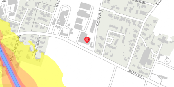 Trafikstøjkort på Adelvej 27, . , 6940 Lem St