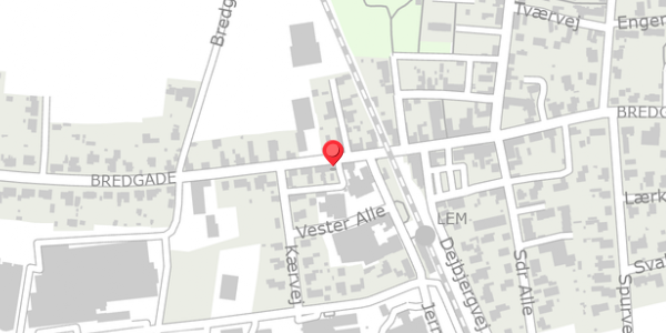 Trafikstøjkort på Bredgade 50, 6940 Lem St