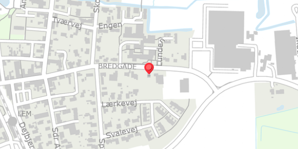 Trafikstøjkort på Bredgade 98, 6940 Lem St