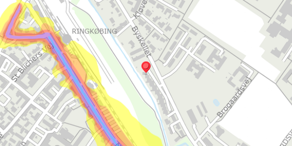 Trafikstøjkort på Byskellet 48, 6950 Ringkøbing