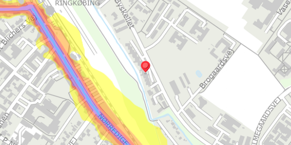 Trafikstøjkort på Byskellet 62, 6950 Ringkøbing