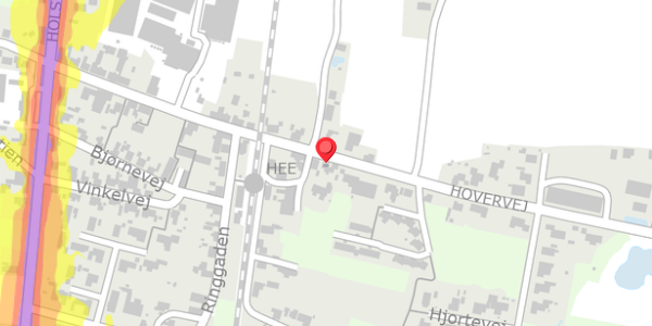 Trafikstøjkort på Hovervej 28, 6950 Ringkøbing