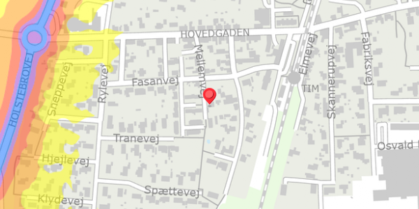 Trafikstøjkort på Mellemvej 7, 6980 Tim