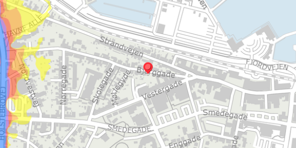 Trafikstøjkort på Bjerggade 5, 7600 Struer