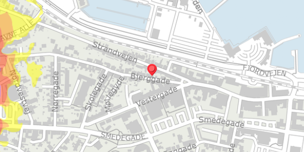 Trafikstøjkort på Bjerggade 6, . , 7600 Struer