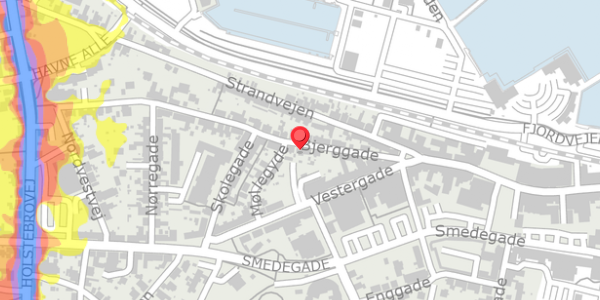 Trafikstøjkort på Bjerggade 11, . , 7600 Struer