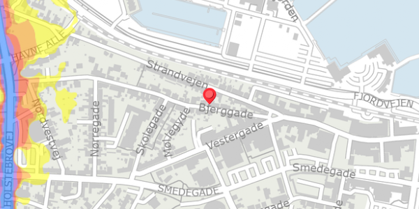 Trafikstøjkort på Bjerggade 12, . , 7600 Struer