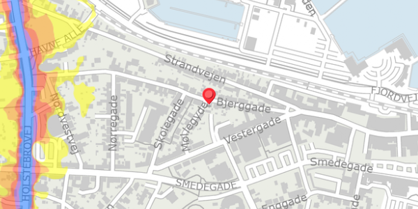 Trafikstøjkort på Bjerggade 13, 7600 Struer