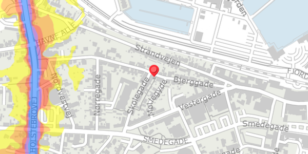 Trafikstøjkort på Bjerggade 17, 7600 Struer