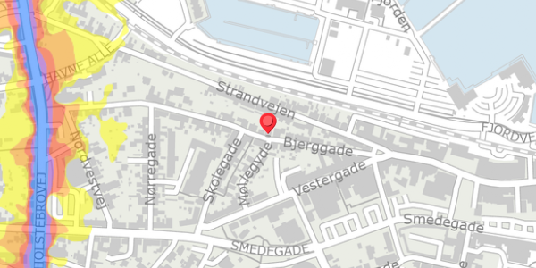 Trafikstøjkort på Bjerggade 18, . , 7600 Struer