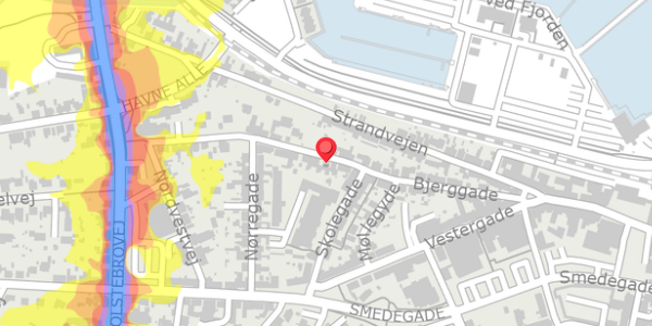Trafikstøjkort på Bjerggade 23, . , 7600 Struer