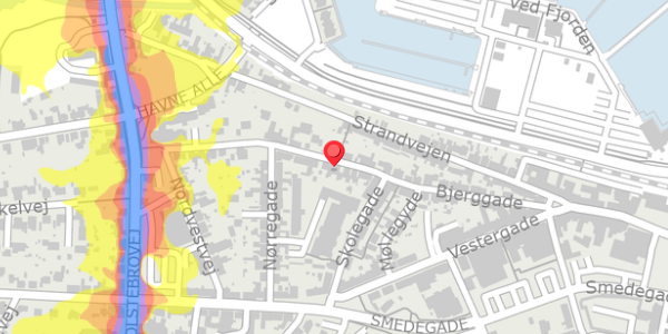 Trafikstøjkort på Bjerggade 25, 7600 Struer