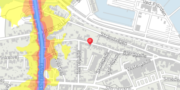 Trafikstøjkort på Bjerggade 29A, . , 7600 Struer