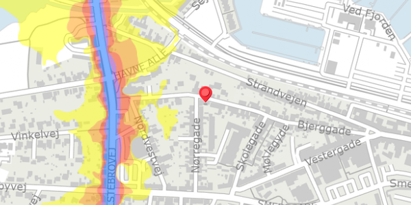 Trafikstøjkort på Bjerggade 33, . , 7600 Struer