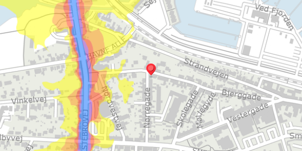Trafikstøjkort på Bjerggade 35, 7600 Struer