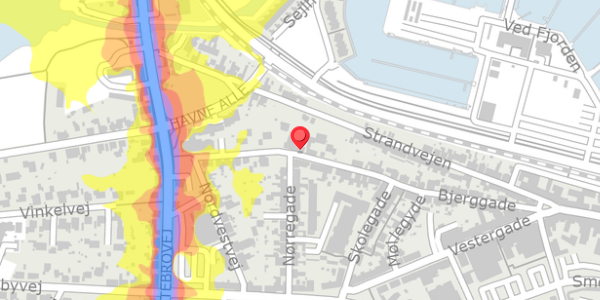 Trafikstøjkort på Bjerggade 40, 7600 Struer