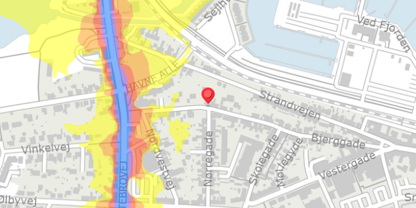 Trafikstøjkort på Bjerggade 42, 7600 Struer