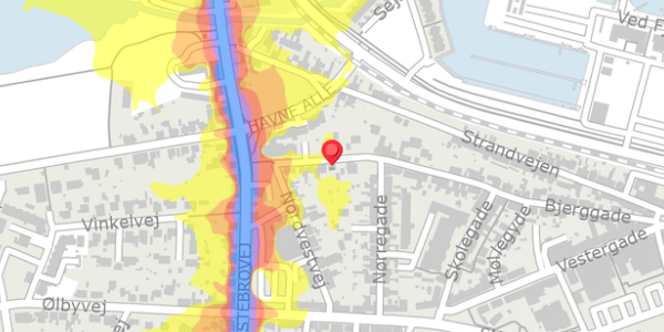 Trafikstøjkort på Bjerggade 43, . , 7600 Struer