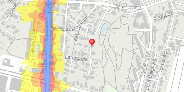 Trafikstøjkort på Langgade 31, . , 7600 Struer