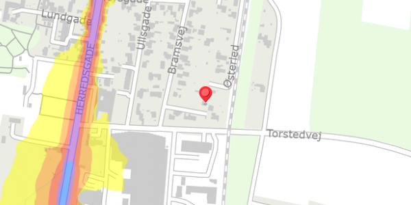 Trafikstøjkort på Bramsvej 29, 6990 Ulfborg