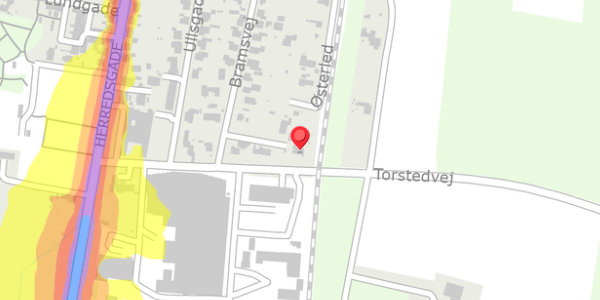Trafikstøjkort på Bramsvej 33, 6990 Ulfborg