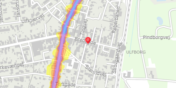 Trafikstøjkort på Bredgade 18, . , 6990 Ulfborg