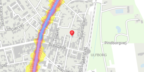 Trafikstøjkort på Bredgade 21, 6990 Ulfborg