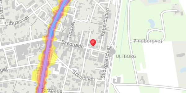 Trafikstøjkort på Bredgade 25, . , 6990 Ulfborg