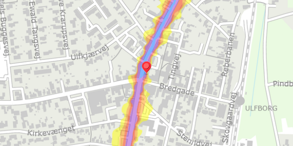 Trafikstøjkort på Holmegade 2, 6990 Ulfborg